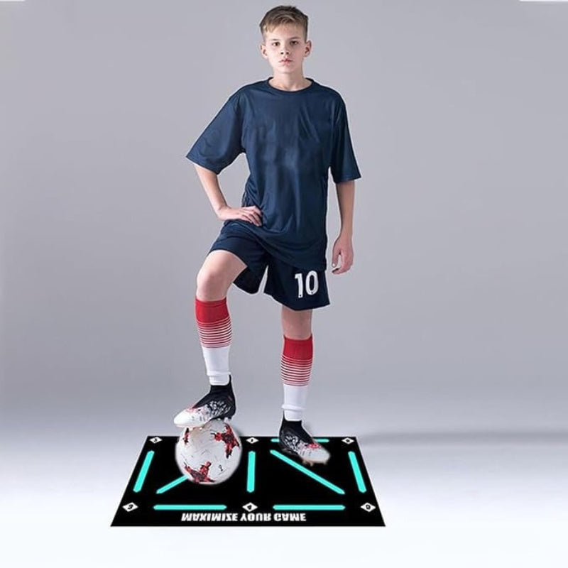 FootSkill - Faltbare rutschfeste Fußball Trainingsmatte mit Zielzonen für Dribbelübungen