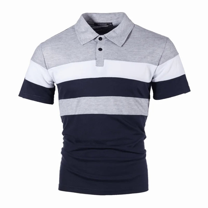 Ethan – Moderne Poloshirts mit Streifenmuster und Knopfleiste