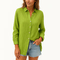 Sophia – Langarmshirt mit Umlegekragen und Knöpfen