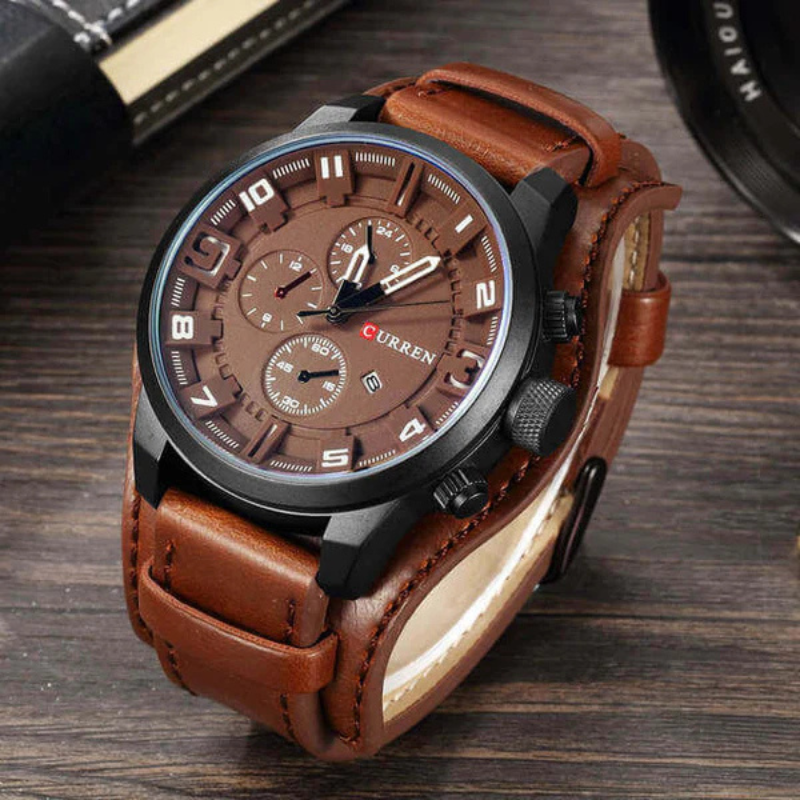 David – Klassische Uhr mit rundem Zifferblatt und luxuriösen Armbändern