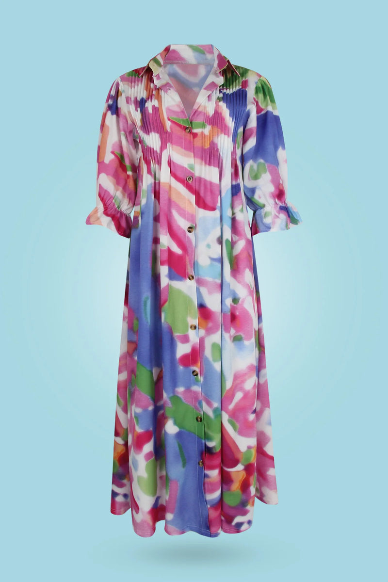 Eva –  Stilvolles Maxikleid Mit Blumenmuster