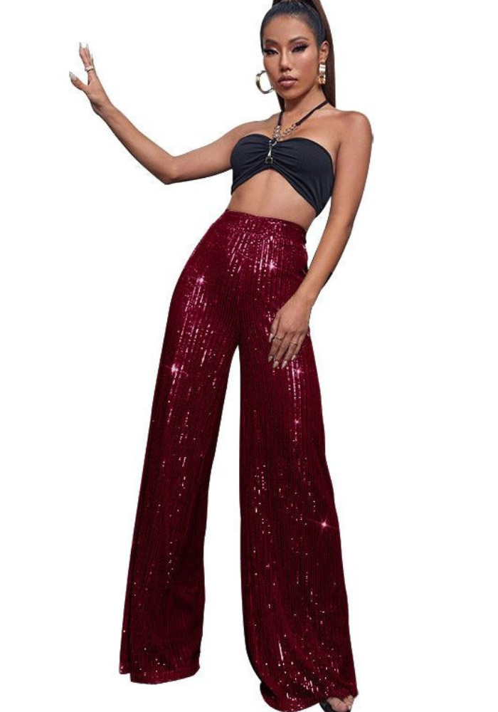 Sophia – Locker sitzende Hose mit hoher Taille und weitem Bein für mühelosen Stil