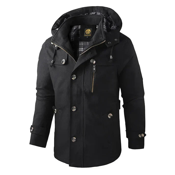 Andreas - Langärmelig Mehrere Taschen Kapuze Jacke Mit Schaltflächen