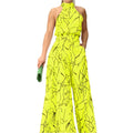 Eleni – Einzigartiger bedruckter Overall mit weitem Bein und Taschen