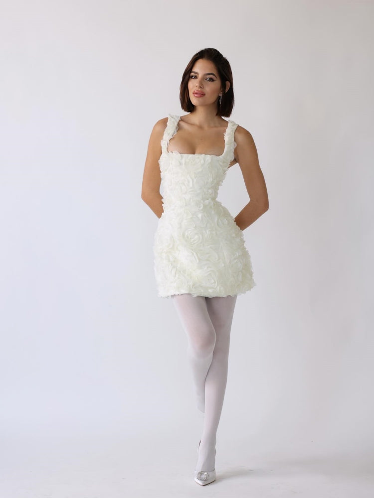 Melina – Modisches ärmelloses Blumen Minikleid mit Spaghettiträgern
