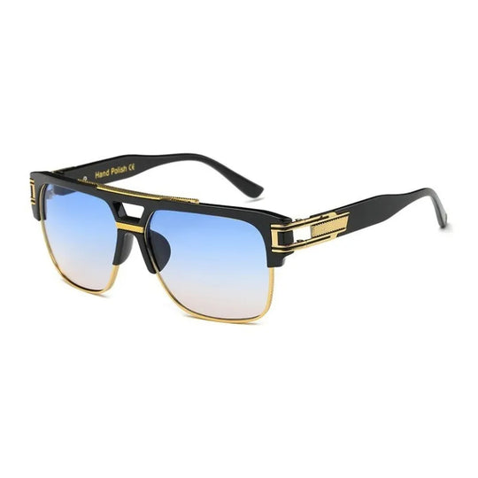 GlamVision - Luxus Verspiegelte Linsen Quadratisches Rahmen Sonnenbrille