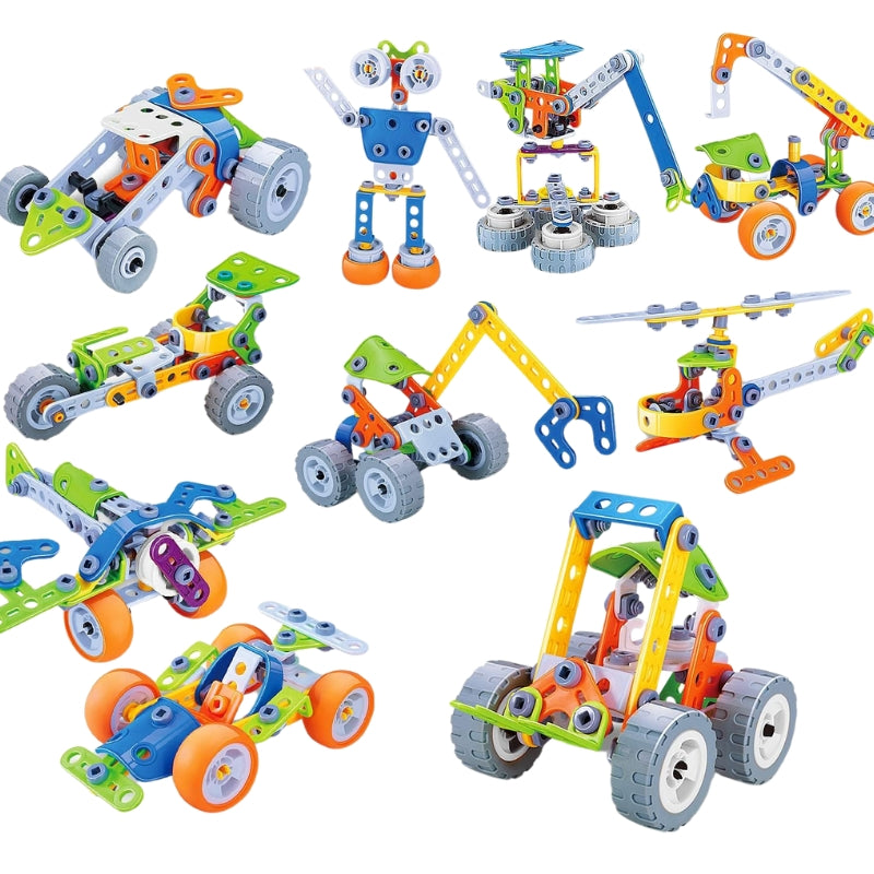 CreatiBuild - Bauklotz Set für Kinder mit Aufbewahrungsbox und kreativem Konstruktionsspiel