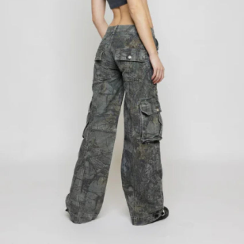 Melina – Locker geschnittene Cargohose mit mehreren Taschen und verstellbarer Taille