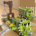 TrackMorph – Faltbarer Dinosaurier Truck Spielzeug mit transformierendem Schienensystem und beweglichen Teilen
