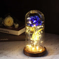 LumiRose – LED Rosen Tischlampe mit Glaskuppel und zwei Stromversorgungsoptionen
