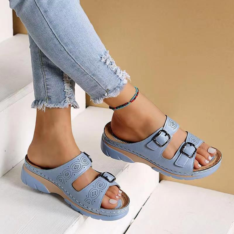 Marlene – Modische Doppelschnallen-Sandalen mit rutschfester Sohle