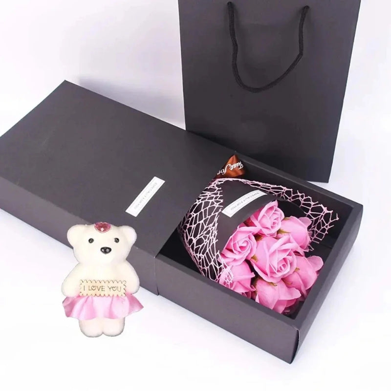 RoseAura - Rosen Seifenstrauß Geschenkbox mit floralem Duft