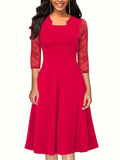 Emma – Elegantes Kleid mit langen Ärmeln und quadratischem Ausschnitt