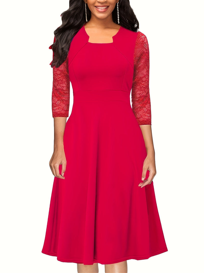 Emma – Elegantes Kleid mit langen Ärmeln und quadratischem Ausschnitt