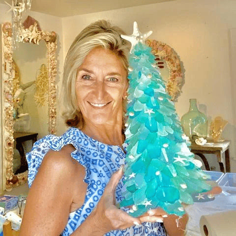 Tropical Bliss - Einzigartig Handgefertigt Meerglas Weihnachten Baum