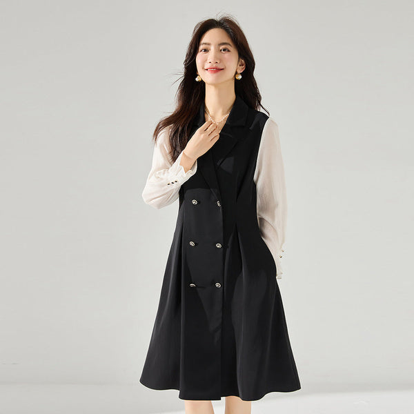 Elara - Vielseitiges Kleid Mit Modernem V Ausschnitt Und Gürtel