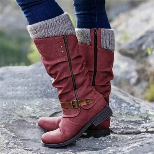 Hannah - Bequeme Rutschfeste Stiefel Mit Reißverschluß