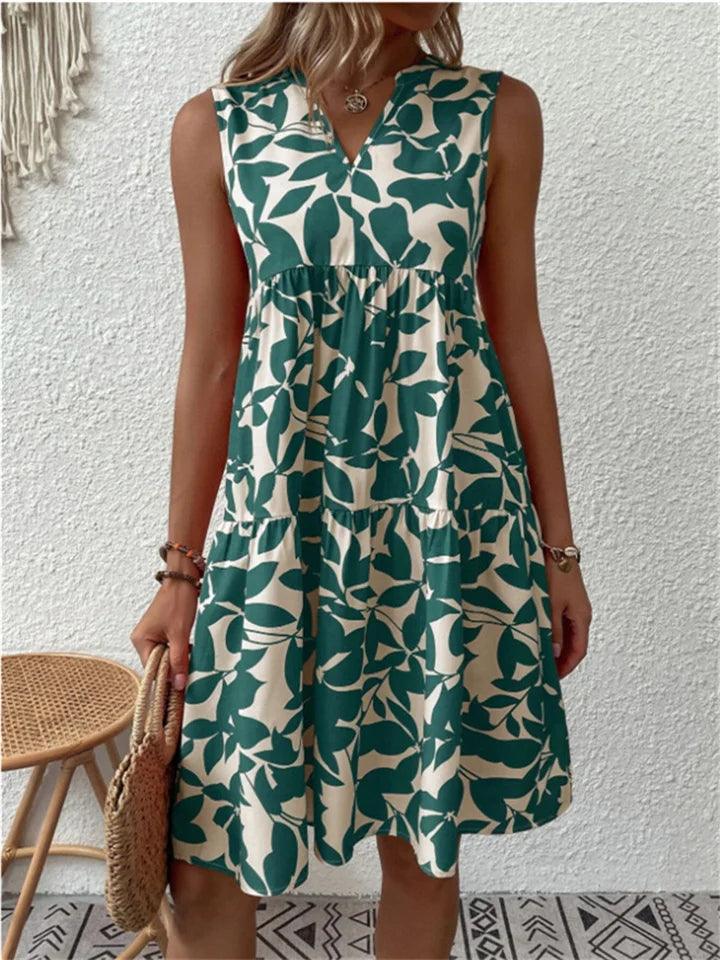 Charlotte - Elegantes Armelloses Kleid Mit Blumenmuster