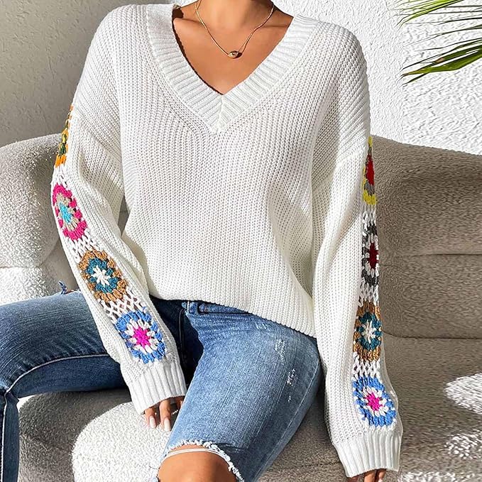 Nira – Elegante V-Ausschnitt Pullover mit langen Ärmeln