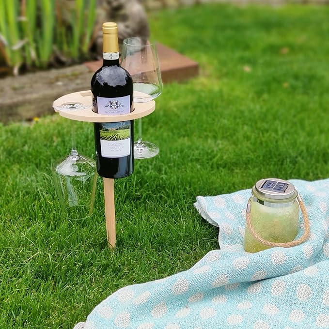 TrekTable - Faltbarer Picknicktisch mit Weinflaschen- und Glashalter