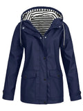 Emma - Langärmelig Wasserdicht Kapuze Jacke Mit Taschen