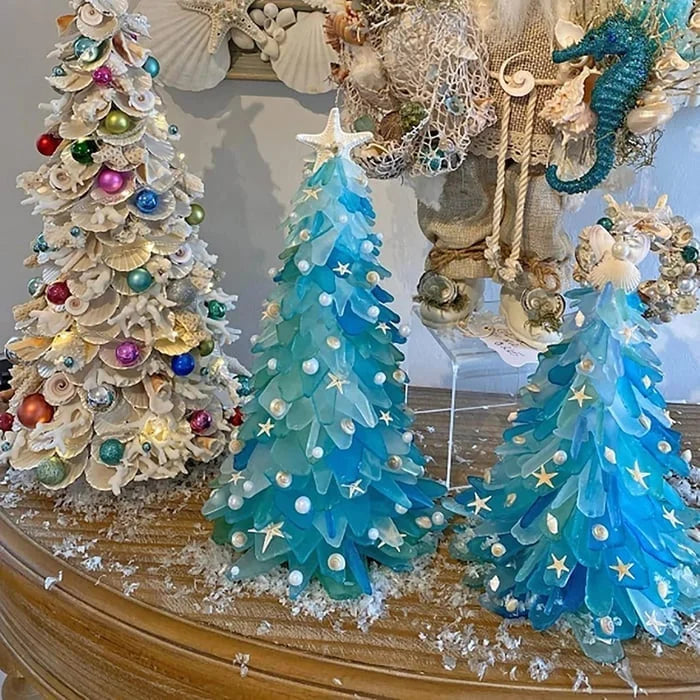 Tropical Bliss - Einzigartig Handgefertigt Meerglas Weihnachten Baum