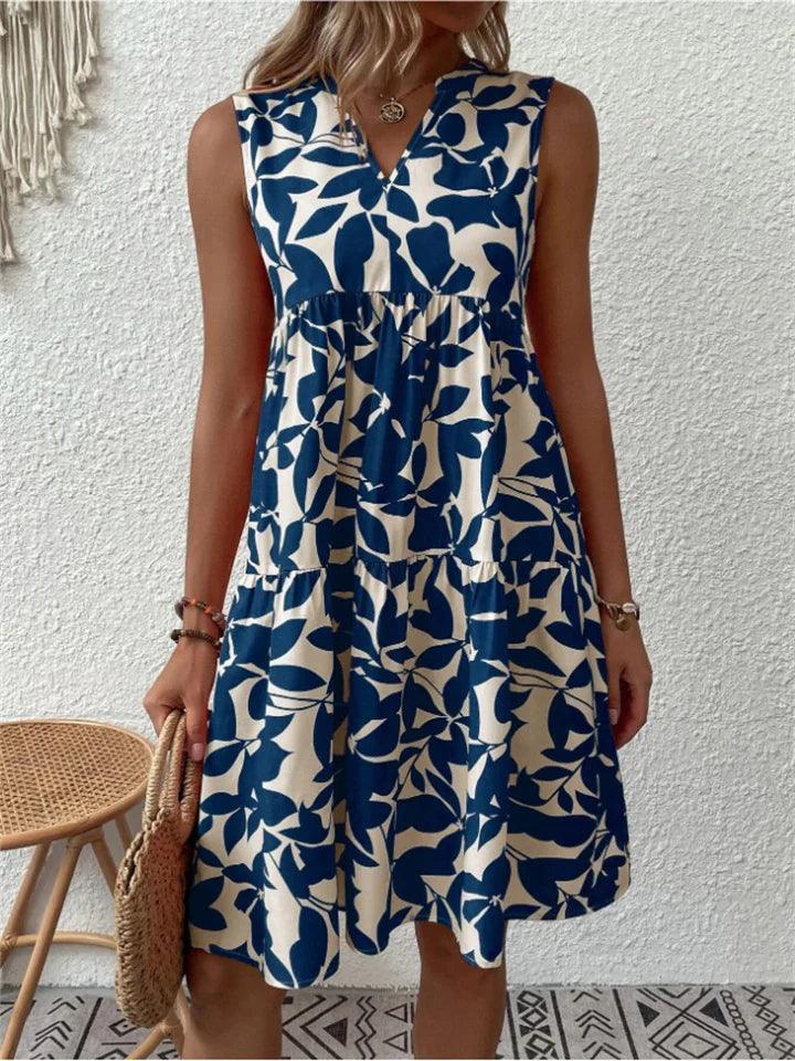 Charlotte - Elegantes Armelloses Kleid Mit Blumenmuster
