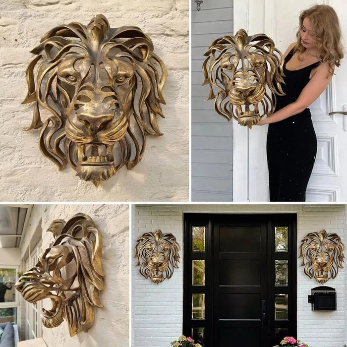 RegalRoar – Markante Löwenkopf Wandskulptur für luxuriöse Präsentation