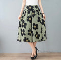 Zaina – Lässige Hose mit weitem Bein und Blumenmuster und hohem elastischem Bund