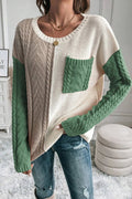 Fiona - Warmer Langarmpullover mit Rundhalsausschnitt und Tasche