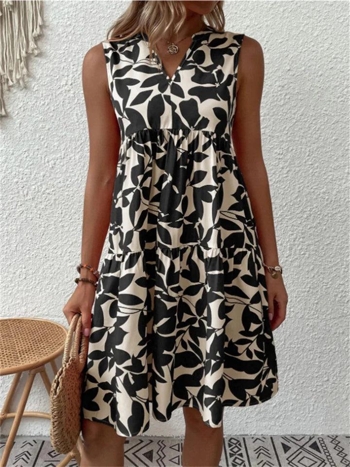 Charlotte - Elegantes Armelloses Kleid Mit Blumenmuster