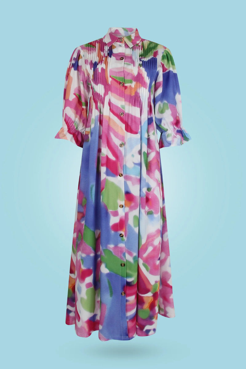 Eva –  Stilvolles Maxikleid Mit Blumenmuster