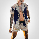 Adrian – Zweiteiliges Satz mit bedrucktem Kurzarmhemd und passenden Kurze Hosen