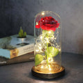 LumiRose – LED Rosen Tischlampe mit Glaskuppel und zwei Stromversorgungsoptionen