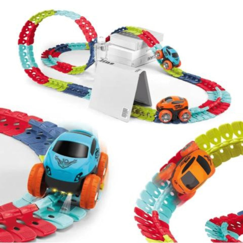 VantaRush – Flexibles LED Rennstrecken Set mit veränderbarem Layout und leuchtendem Auto