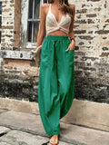 Hannah – Locker geschnittene lange Hose mit elastischem Bund und Taschen