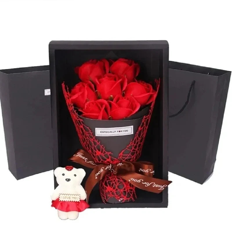 RoseAura - Rosen Seifenstrauß Geschenkbox mit floralem Duft