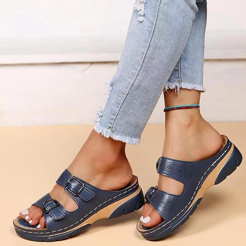 Marlene – Modische Doppelschnallen-Sandalen mit rutschfester Sohle
