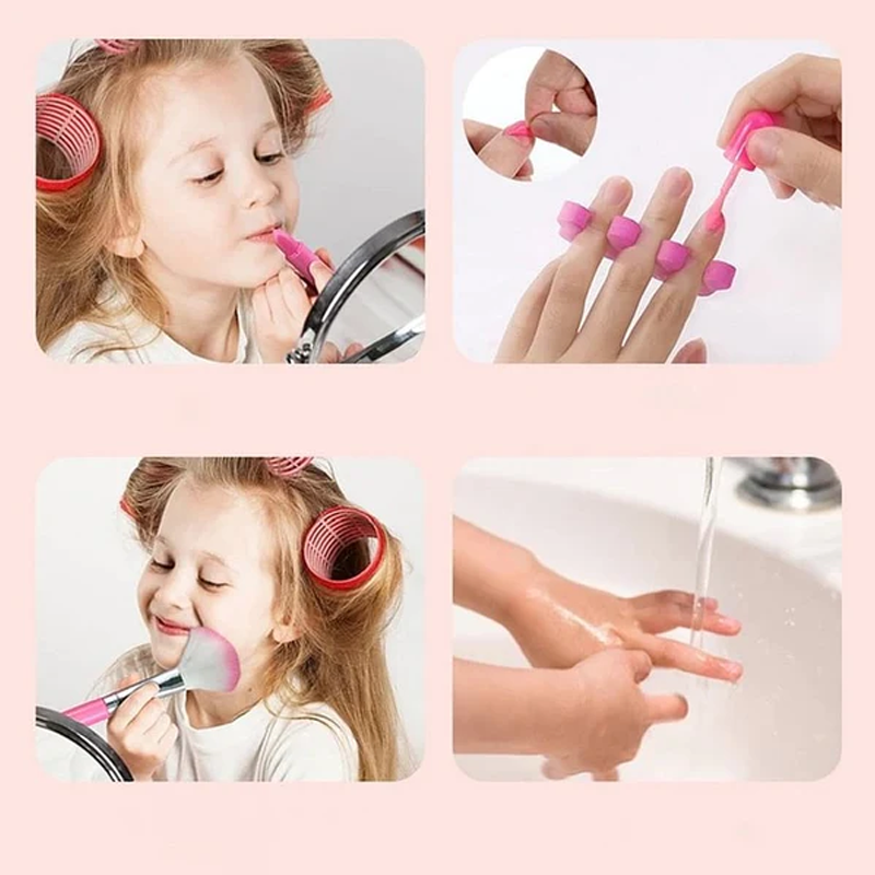 BeautyBloom - Prinzessinnen Schmink kreatives Kosmetikset mit Lippenstift Lidschatten und Pinseln