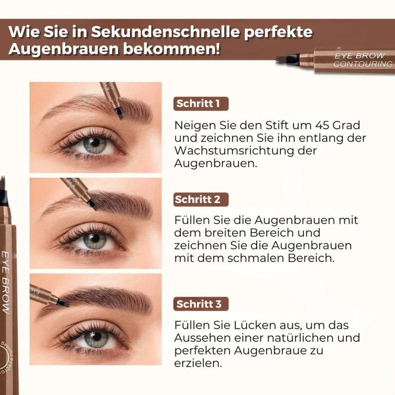 BrowPro - Präzisions Augenbrauenstift Formen für volle Brauen | 1+1 Gratis