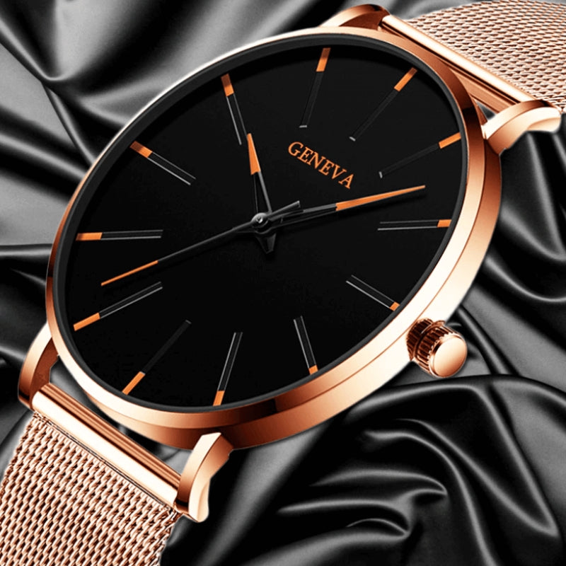Anton – Einzigartige rundem Zifferblatt Uhr mit  verstellbarem Armband