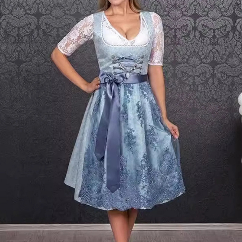 Elke - Bequem Ärmellos Oktoberfest Dirndlkleid