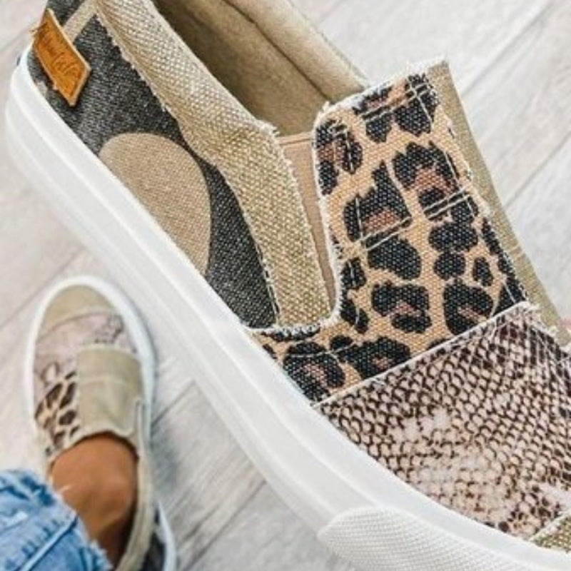 Simone – Modische Turnschuhe im Leopardenmuster mit rutschfester Sohle und Fußgewölbeunterstützung