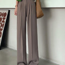 Alina – Elegante Hohe Taille Hose mit Doppelknopfle und weitem Bein