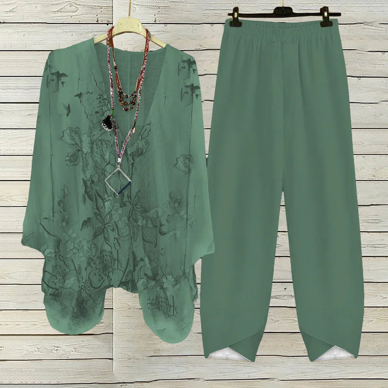 Mya – Elegantes Zweiteiliges Set Mit Blumenmuster