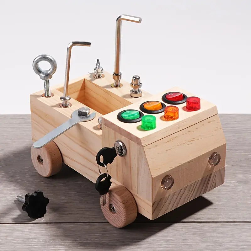 SkillSpark - Montessori Busy Board Interaktive LED Schalter und Werkzeugset
