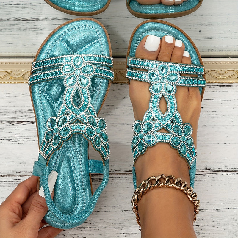 Susanne - Lässig Flache Sandalen mit Gummiband und rutschfester Sohle für Komfort