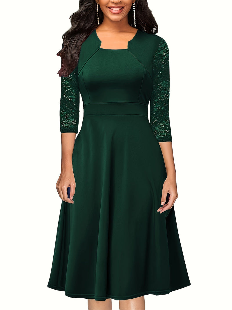 Emma – Elegantes Kleid mit langen Ärmeln und quadratischem Ausschnitt