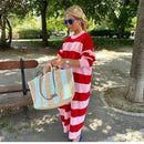 Zofia – Lässiges gestreiftes Midikleid mit Rundhalsausschnitt und lockerer Passform