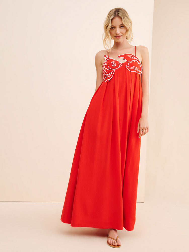 Dalia – Maxikleid mit asymmetrischem Schnitt und locker fallender Passform
